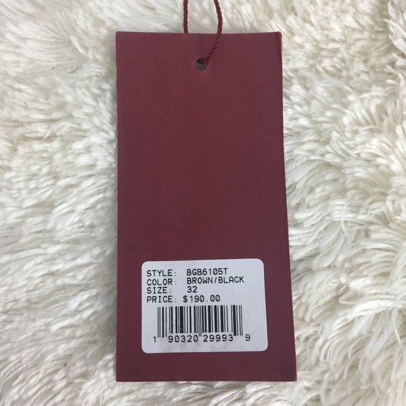 Bruno Magli Mens Black Cognac Italian Leather Belt - Picture 3 of 10